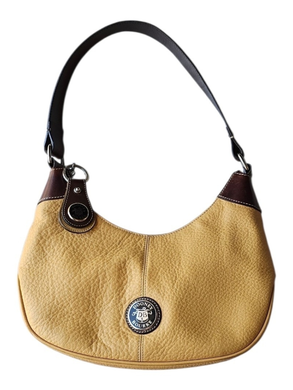 Vintage Dooney & Bourke Pebbled Leather Crescent Hobo Shoulder Bag Y2K